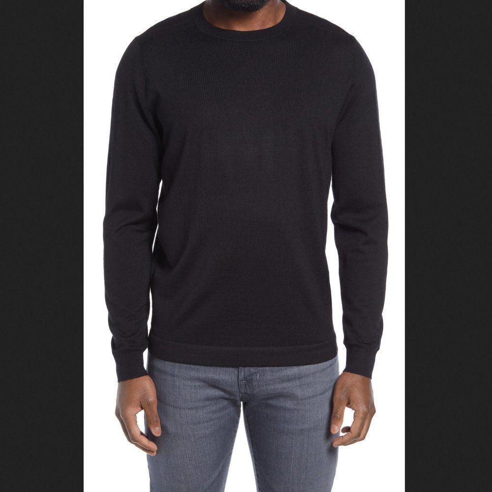Men's Nordstrom Black Coolmax Crewneck Sweater Size Small